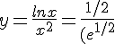 y=\frac{lnx}{x^2}=\frac{1/2}{(e^{1/2})^2}=\frac{1}{2e}